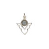 Drop 1pkg1, antiqued sterling silver and labradorite (natural), 15.5x14mm open arrowhead image number 1