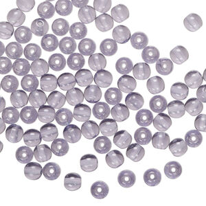 Bead 1pkg100 druk, transparent lilac, 4mm round.