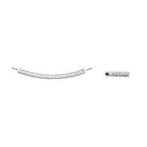 Bead 1pkg10 sterling silver, 20x1mm curved tube / twist / round hole