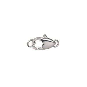 Clasp lobster claw 1pkg1, 13x7mm, stainless steel 1-strand