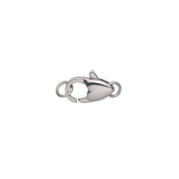 Clasp lobster claw 1pkg1, 13x7mm, stainless steel 1-strand image number 0