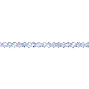 Bead 144pk light sapphire shimmer 2X, Crystal Passions&reg; 3mm bicone 5328