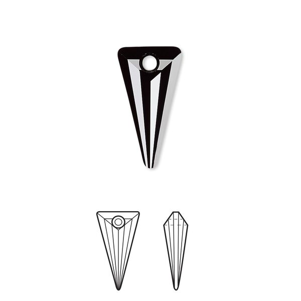 Drop 6pk jet, Crystal Passions&reg; 18x10mm pendant spike 6480 image number 0