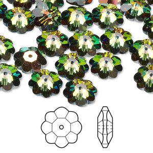 Margarita flower 144pk crystal vitrail medium, Crystal Passions&reg; 10x3.5mm 3700