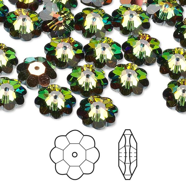 Margarita flower 144pk crystal vitrail medium, Crystal Passions&reg; 10x3.5mm 3700 image number 0