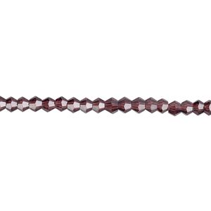 Bead 1pk 16 facets transparent amethyst purple, Celestial Crystal&reg; 3mm bicone 15.5-16 inch