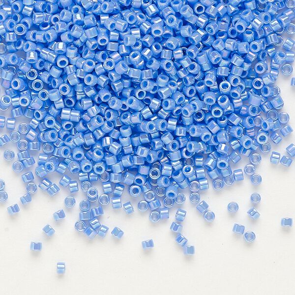 Seed bead, Delica&reg;, glass, pkg/7.5g, #11 round, opaque rainbow medium blue (DB-0167). image number 0