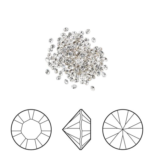 Chaton 1440pk crystal clear foil back, Swarovski&reg; 1.4-1.5mm round PP8 1028 image number 0
