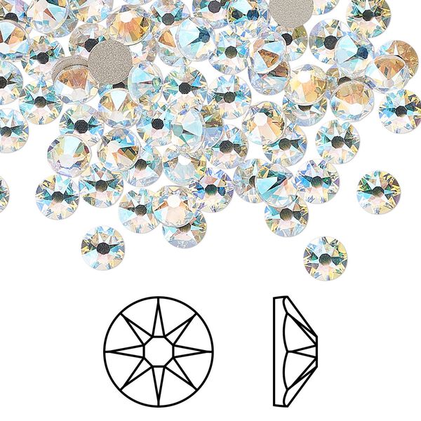 Flat back 1440pk crystal shimmer foil back, Swarovski&reg; 4.6-4.8mm rose round SS20 2088 image number 0