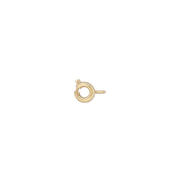 Springring 1pkg6, 5mm, gold-finished brass clasp 1-strand image number 0