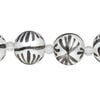 Bead, glass 1pkg8, opaque white and black, 14mm hand-painted round. image number 0