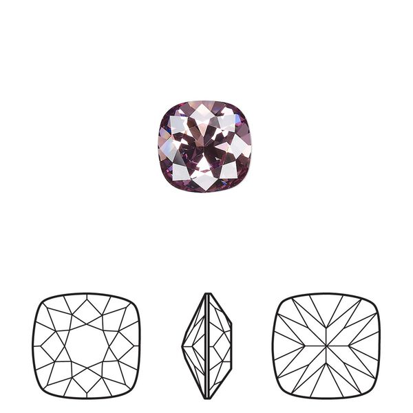 Fancy stone 2pk iris foil back, Crystal Passions&reg; 10mm cushion 4470 image number 0