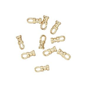 Crimp end 1pkg100 gold-plated, 4.5x3mm tube / loop / 1-1.5mm inside diameter, brass