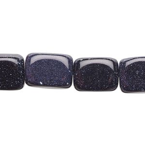 Bead, blue goldstone (glass) (man-made), medium tumbled nugget. Sold per 15-1/2" to 16" strand.