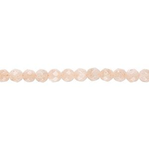 Pink flake moonstone 1pkg1, faceted round bead natural 8 inch 4mm