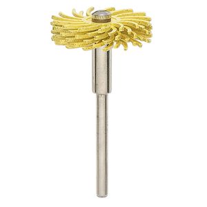Bristle brush, 3M&trade; Scotch-Brite&trade;, plastic and steel, yellow, 80-grit bristles, 1 inch with 2 x 1/8 inch shank for Jooltool&trade;. Sold individually.