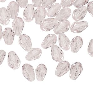 Bead Celestial Crystal&reg; 1pkg60 crystal 8x6mm teardrop / 66 facets, transparent pink