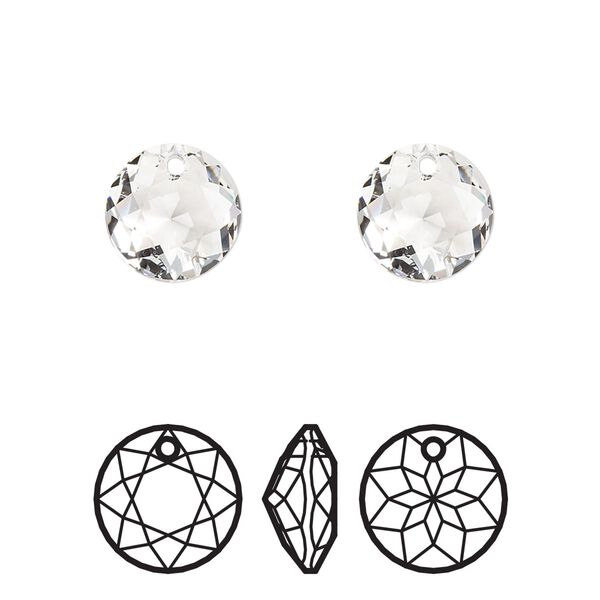 Drop 48pk crystal, Swarovski&reg; 10mm pendant classic cut 6430 image number 0