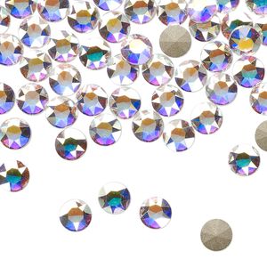 Round stone 72pk crystal AB foil back, Swarovski&reg; 5.27-5.44mm light round SS24 1098