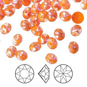 Chaton 12pk crystal orange glow DeLite, Crystal Passions&reg; 6.14-6.32mm round SS29 1088