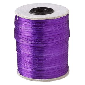 Cord, Satinique&trade;, satin, purple, 2mm. Sold per 200-foot spool.