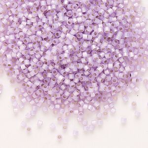 Seed bead, Delica&reg; 1pkg50g glass, #11 round, translucent silver-lined lilac / outside dyed (DB-0629)
