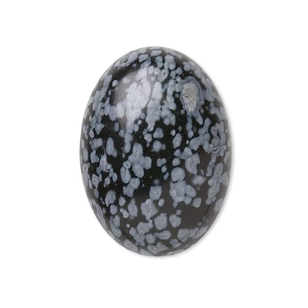 Snowflake obsidian 1pkg1, calibrated oval cab natural 40x30mm image number 0