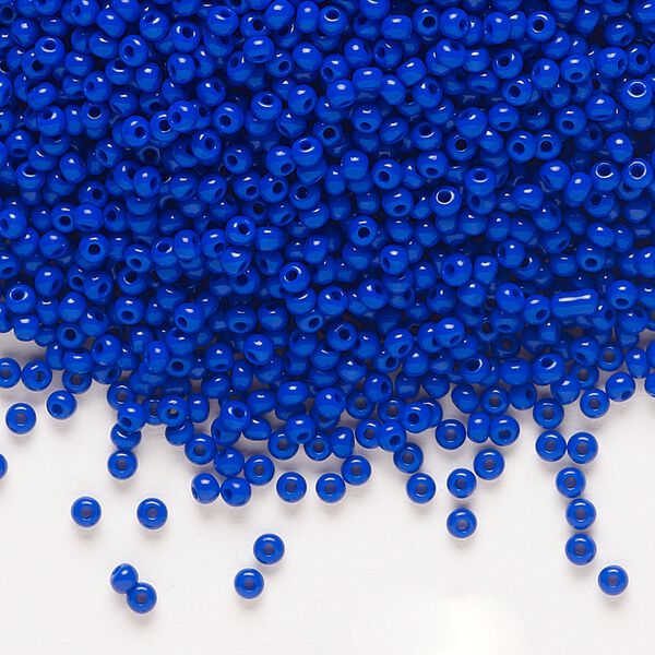 Seed bead, Preciosa Ornela Czech glass, pkg/50g, #11 rocaille, opaque lapis blue, (33060). image number 0