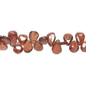Garnet 1pkg1, hand-cut top-drilled puffed teardrop bead, 13 inch 6x4mm-9x6mm