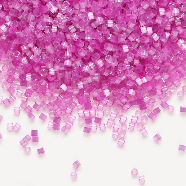 Seed bead, Delica&reg;, glass, pkg/50g, #11 round, opaque silk satin inside dyed color fuchsia (DB-1808). image number 0