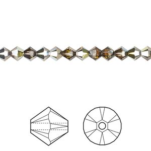 Bead 48pk light Colorado topaz golden Sahara, Crystal Passions&reg; 4mm bicone 5328