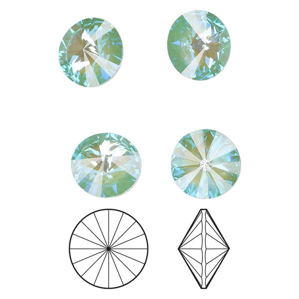 Chaton 48pk crystal silky sage DeLite, Crystal Passions&reg; 12mm rivoli 1022 image number 0