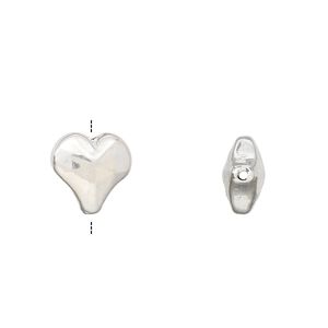 Bead 1pkg1 sterling silver, 12x11.5mm heart, electroformed JBB Findings