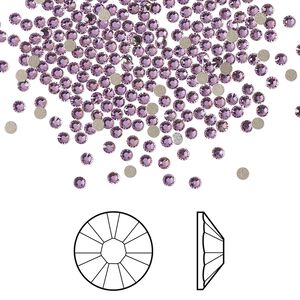 Flat back 144pk crystal vitrail light foil back, Crystal Passions&reg; 1.7-1.9mm rose round SS5 2058