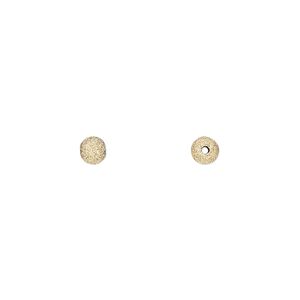 Bead 1pkg4 14Kt gold-filled, 4mm stardust round