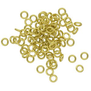 Jump ring 1pkg100 brass, 4mm round, 20 gauge / 2.4mm inside diameter