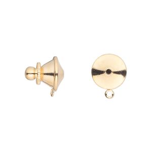 Tie tac clutch 1pkg10 gold-finished brass