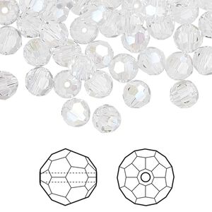 Bead 360pk crystal moonlight, Swarovski&reg; 6mm round 5000
