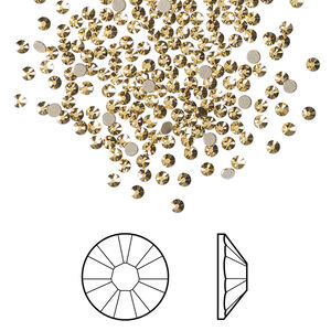 Flat back 1pkg1440 crystal aurum foil back, Swarovski&reg;, 1.7-1.9mm rose round SS5 2058