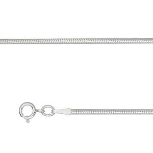 Chain 1pkg1 sterling silver snake, 1.5mm / springring clasp, Gossamer&trade; 20 inch