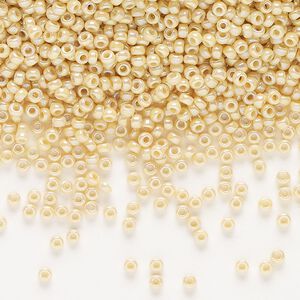 Seed bead, Miyuki, glass, pkg/25g, #11 rocaille, opaque rainbow pear (RR-488).