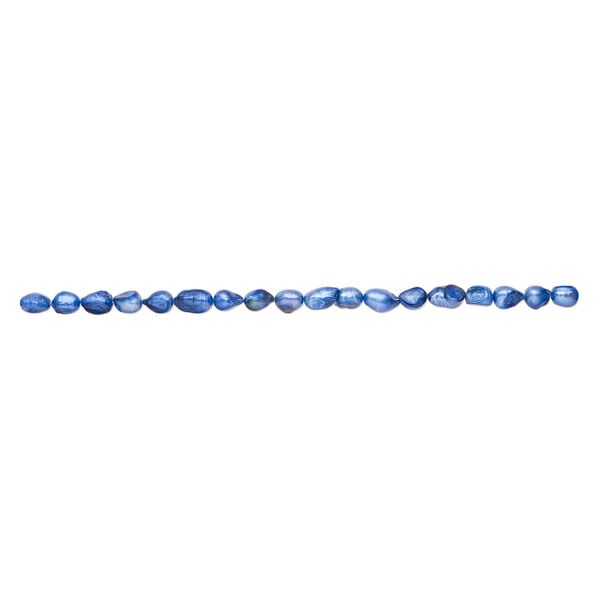 Freshwater pearl 1pkg1, freeform, 14 inch royal blue 10x8mm-13x9mm cultured image number 1