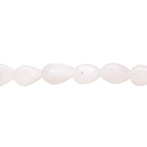 Pink opal 1pkg1, hand-cut puffed teardrop bead natural 8 inch 7x6mm-9x7mm