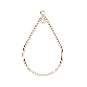 Focal, 14Kt rose gold-filled, 30x20.5mm open teardrop. Sold individually.