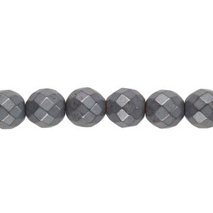 Hemalyke&trade; 1pkg1, matte faceted round bead 15.5-16 inch 8mm