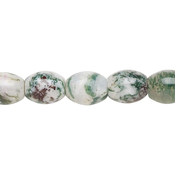 Tree agate 1pkg1, barrel bead natural 15.5-16 inch 10x8mm image number 0