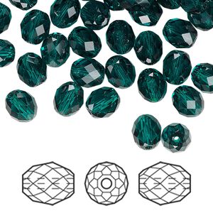 Bead 288pk emerald, Swarovski&reg; 7x6mm olive briolette 5044