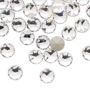 Round stone 144pk crystal clear foil back, Swarovski&reg; 7.07-7.27mm light round SS34 1098