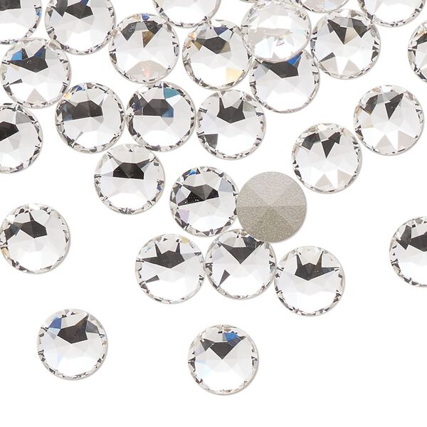 Round stone 144pk crystal clear foil back, Swarovski&reg; 7.07-7.27mm light round SS34 1098 image number 0