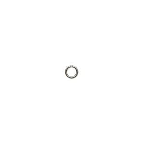 Jump ring 1pkg4 14Kt white gold, 4mm round, 22 gauge / 2.6mm inside diameter
